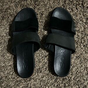 Sorel Black Slide Sandals